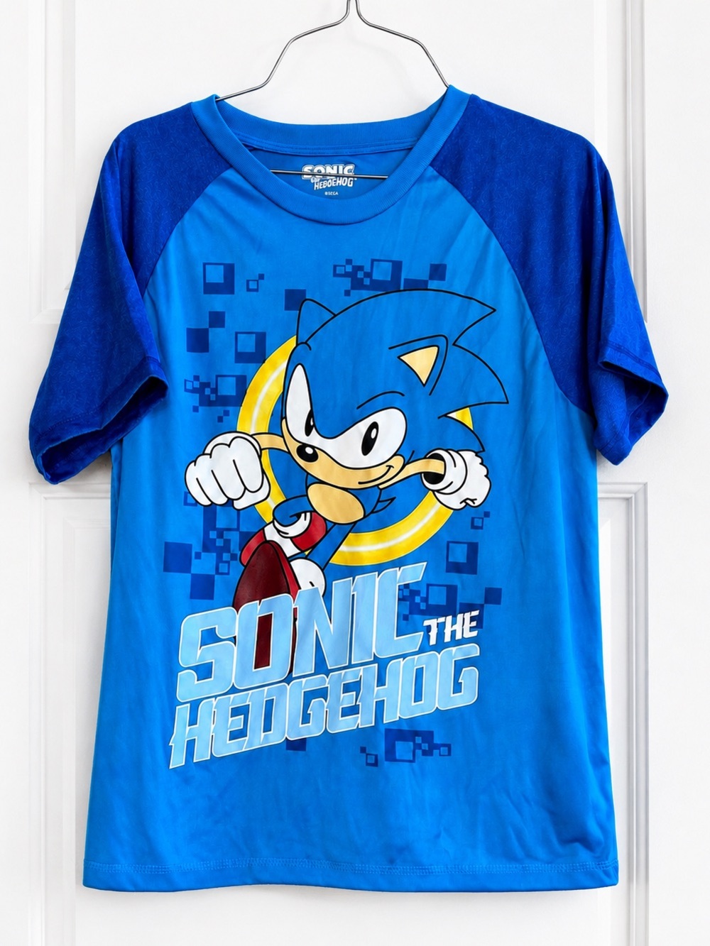Sonic the Hedgehog Boys Shirt 14/16 Blue Graphic Gaming Tee Short Sleeve